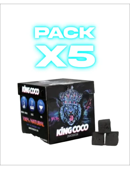 Pack 5 Kg Carbón King Coco 26 mm (5 x 1 Kg)