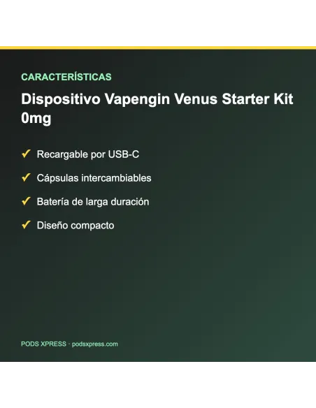 Vapengin Venus Starter Kit 0mg | Sin Nicotina · Sandía